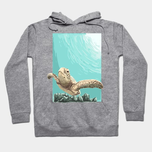 Sea turtle illustration Hoodie by Dilectum